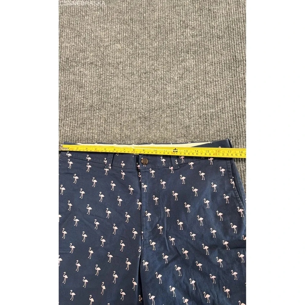 J.Crew Men's Navy Blue Flamingo Print Chino Shorts 9